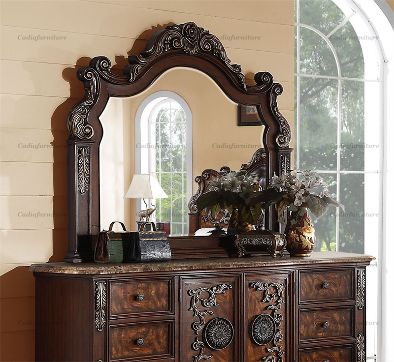 Luxury American bedroom furniture set and classic european french carved design bedroom furniture