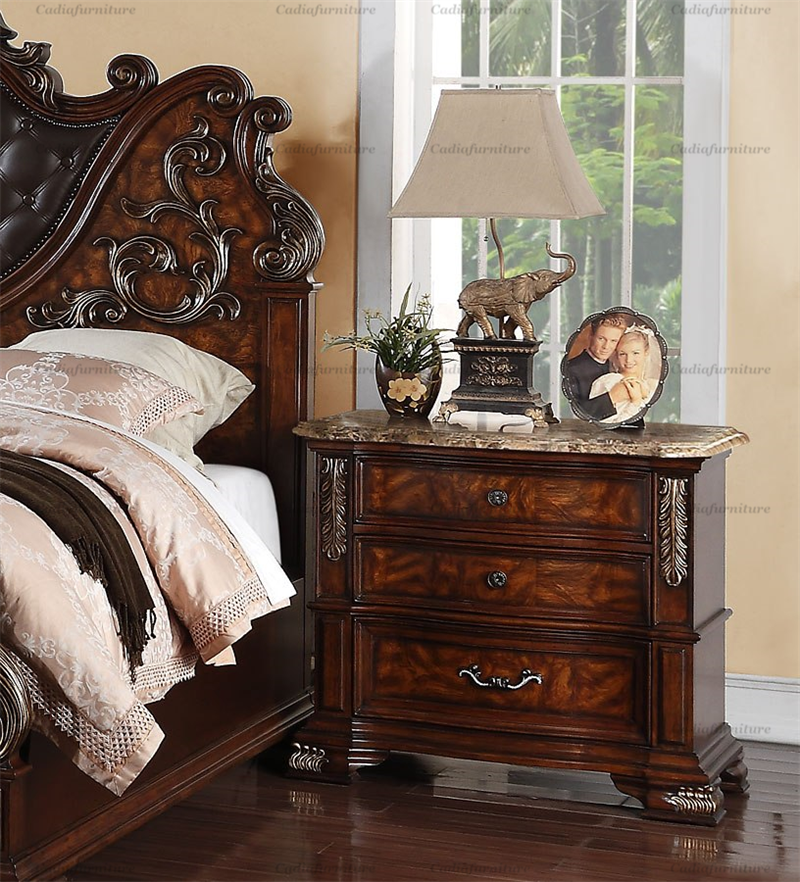 Luxury American bedroom furniture set and classic european french carved design bedroom furniture