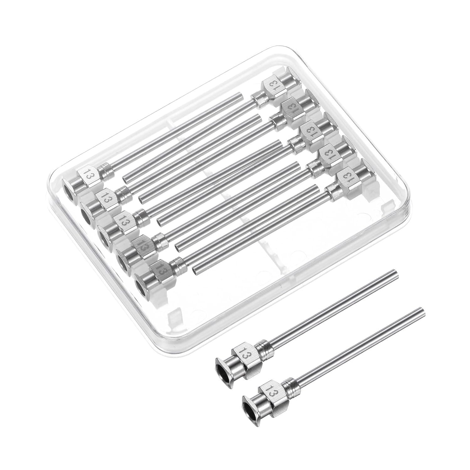 1.5 Inch 38mm All Metal Tips Blunt Stainless Steel 12 pcs Dispensing Needles Glue Syringe Tips Dispensing Needle