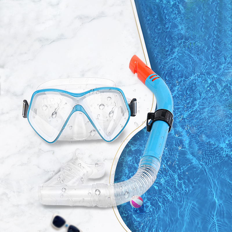 Free scuba diving mask goggle swim kids snorkel set swimming goggles with nose cover