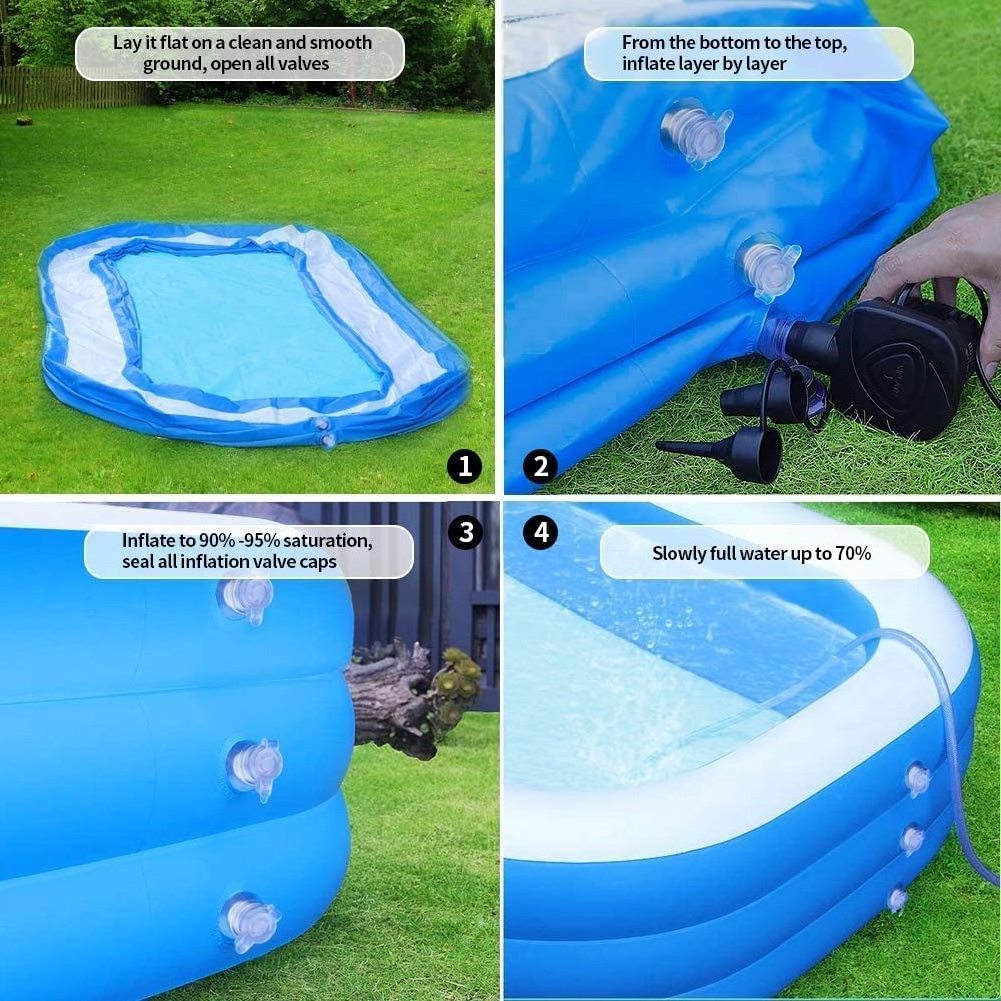 7FT 8FT 10FT Portable Foldable Inflatable pools outdoor above ground swimming pool for kids