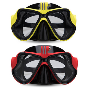 Tempered lens diving mask silicone swim goggles with nose cover adult goggles for men diving