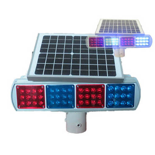 Solar Traffic flasher Double Sides Solar Traffic Flashing Warning Light Strobe Beacon Red Blue Solar Warning Flashing Light