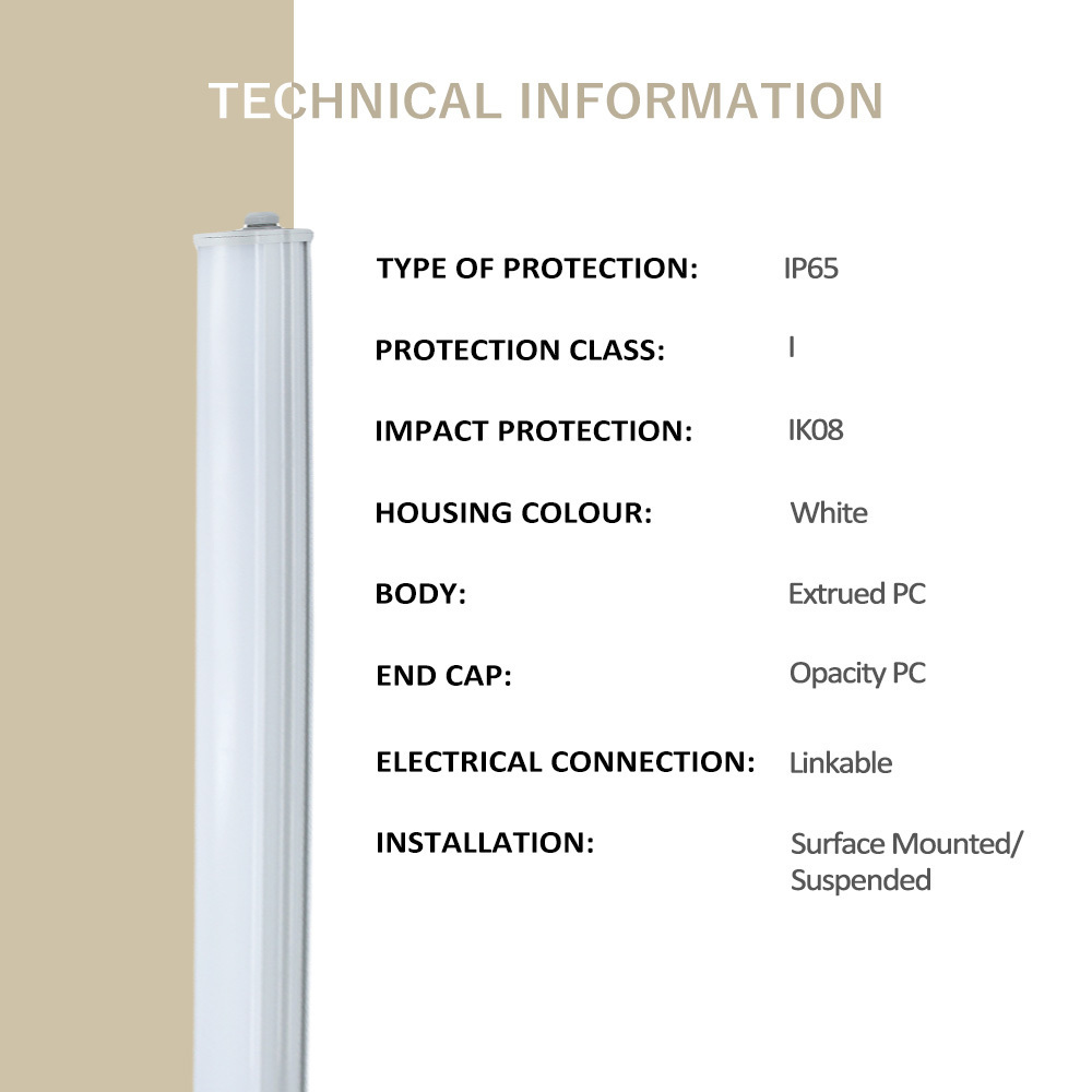 LED Tri-proof lamp led for corridor lighting CE CB led light drop ceiling dust-proof Tube 150lm/w 220V-240V 3000K- 6000K