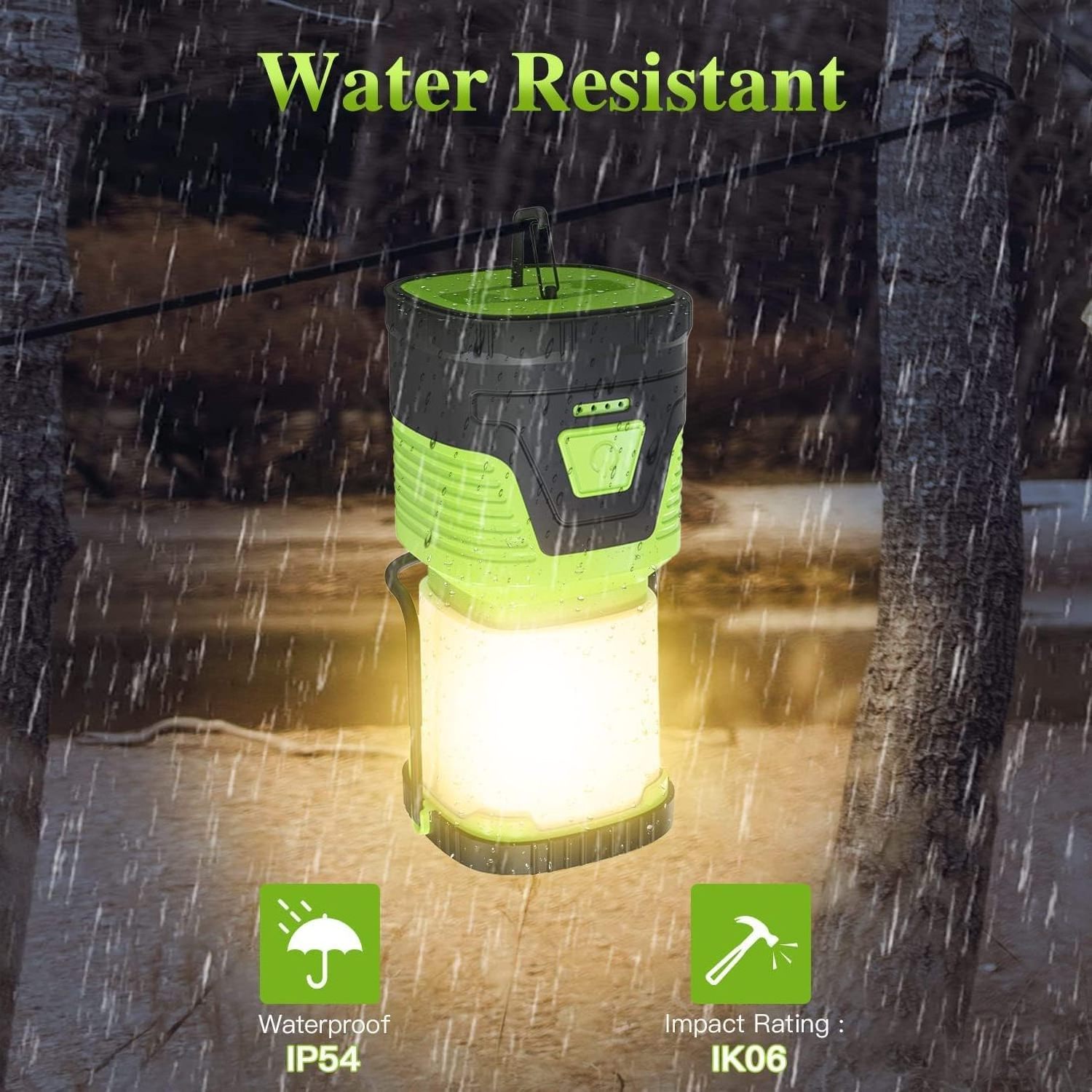 Rechargeable Lights, 1000LM Camping Lights, 4 Light Modes, 5000mAh , IP54 Waterproof, LED Lantern Flashlight for Camping Power