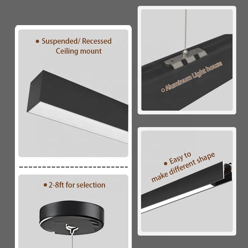 Hot sale led track light linear spot  220-240V 100lm 4ft linkable led pendant linear light system lighting high quality