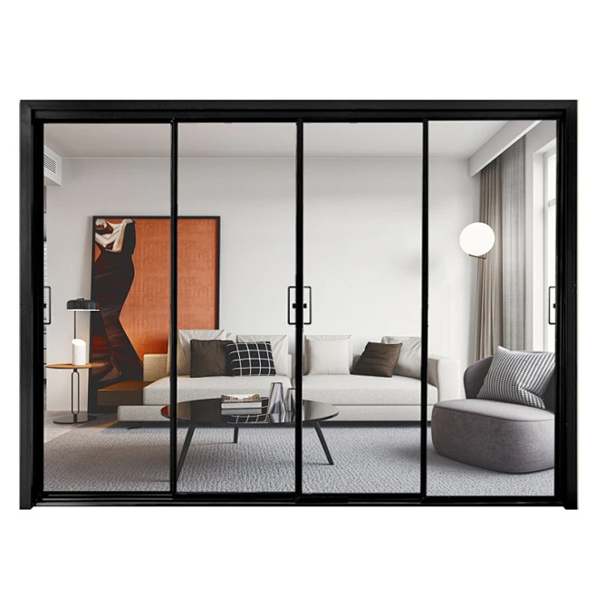 Residential Soundproof Design Room Divider Indoor 8mm Aluminum Living Room Smart Glass Wall Partitions Sliding Door Wall