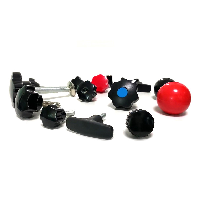 Red Black clamping Handle Grip Copper Core Thread Bakelite round ball knob M12 Ball Knob with Tapped Hole