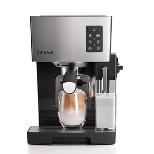 JASSY Espresso Coffee Machines 19 Bar Fast Heating Foaming Milk Frother Wand Box for Automatic Cappuccino Coffee 1450W