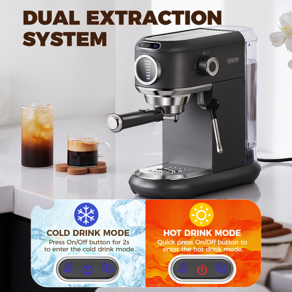 CAFELFFE 2 in1 single cup express coffee makers single serve pods multi espresso coffee maker machine