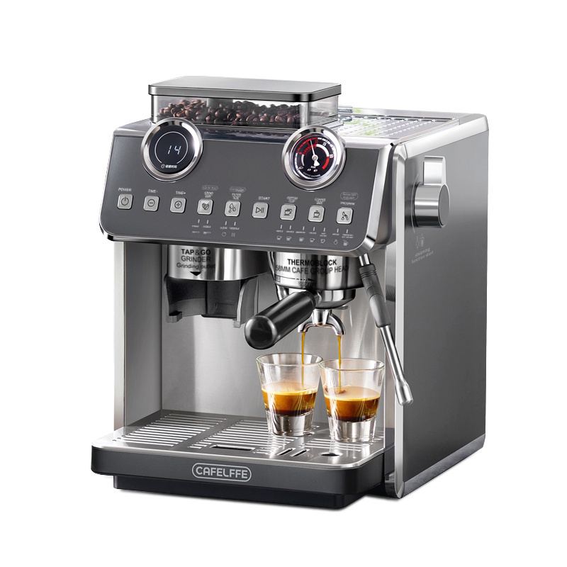 CAFELFFE Professional Espresso Machines with Grinder-20 Bar Dual Boiler Automatic Coffee Machine with Milk Frother Cappuccino