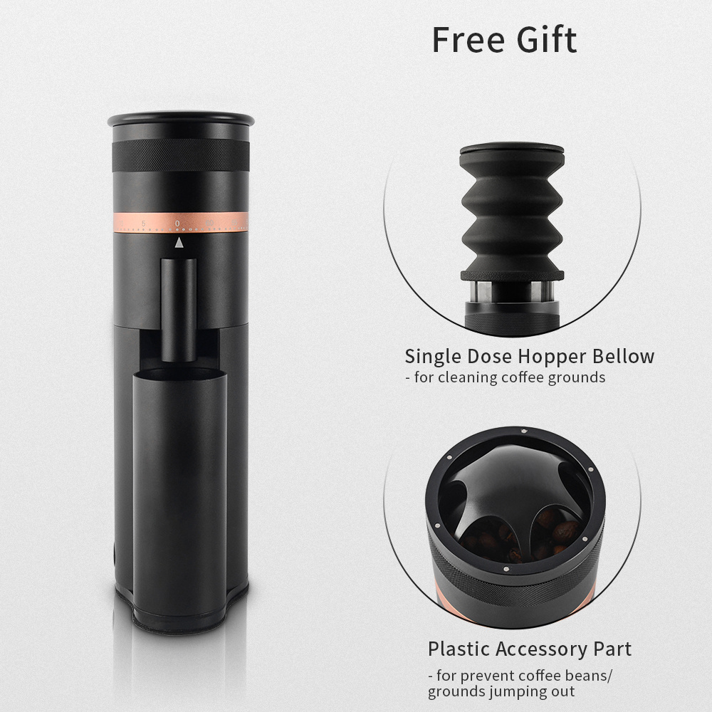 New Adjustable Dial Burrs Grinders 420 Stainless Steel 48mm 7 Cores Conical Burr DC Mini Portable Electric Coffee Grinder