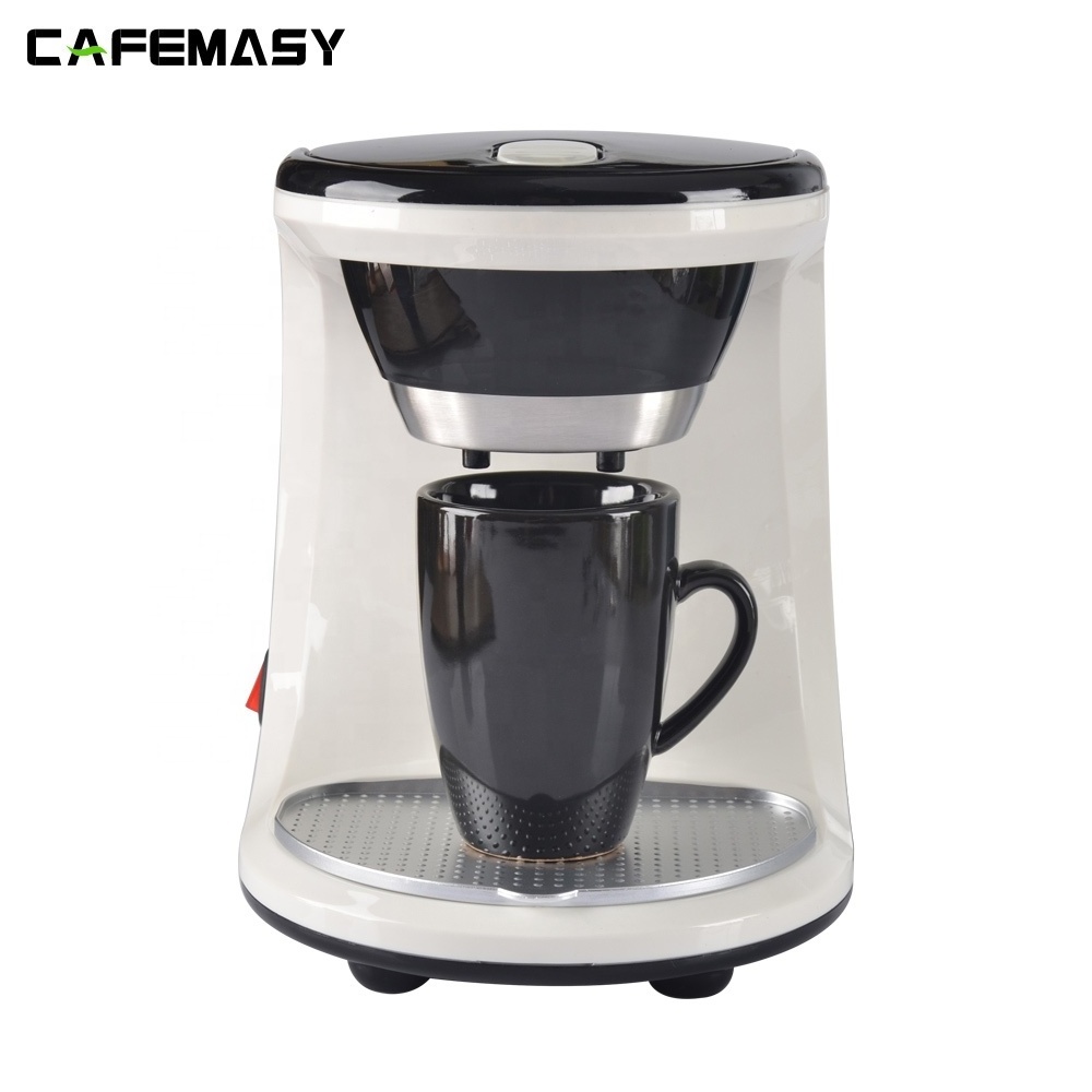 CAFEMASY Electric Coffee Machine with Two Cups Drip Coffee Machine Espresso Coffee Maker for 1-2 People