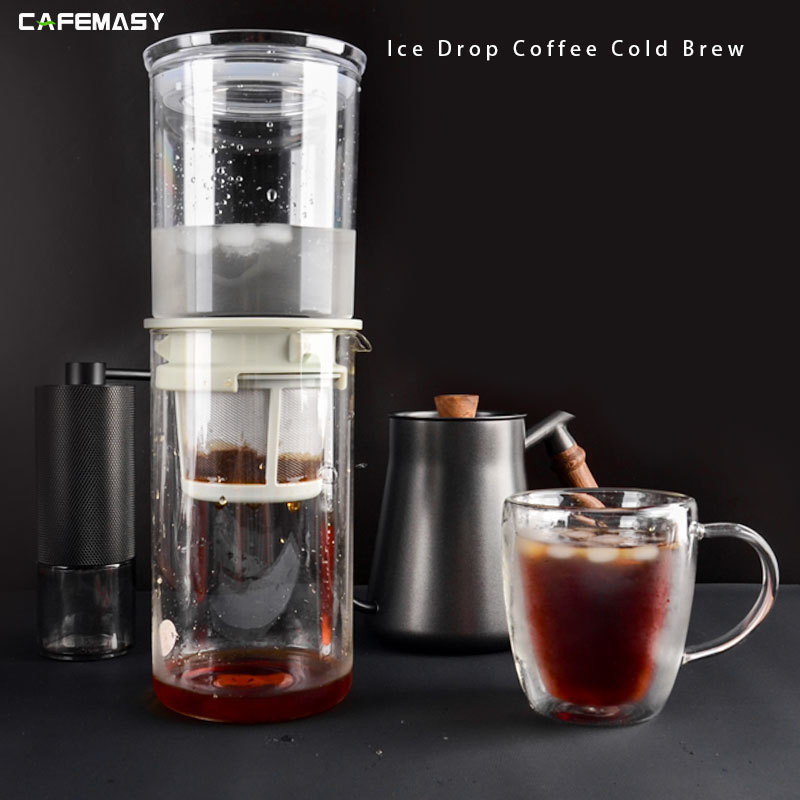 New Arrival Borosilicate Glass 600ml Hand Drip Ice Tea Drip Coffee Pot Cold Coffee Brewer Cold Brew Coffee Maker