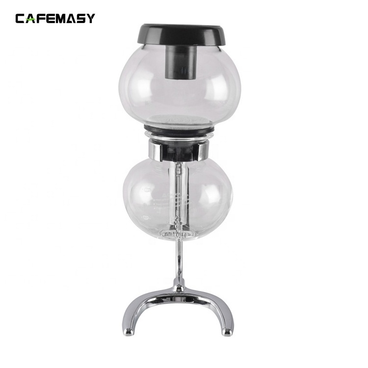 CAFEMASY New Style Metal Coffee Siphon Kettle Heat-Resistant Coffee Maker Percolator 3 Cups Coffee Syphon