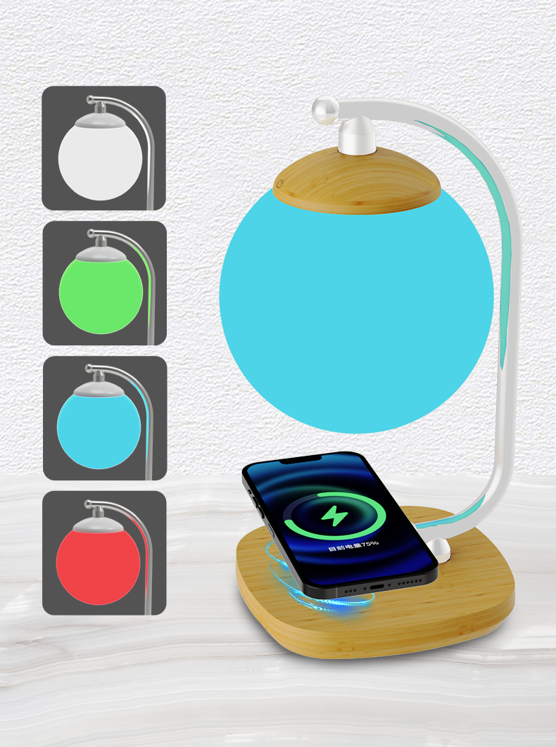 moon shape high quality multi function wireless charger qi2 wireless charger with speaker light and clock for smart phones 2097