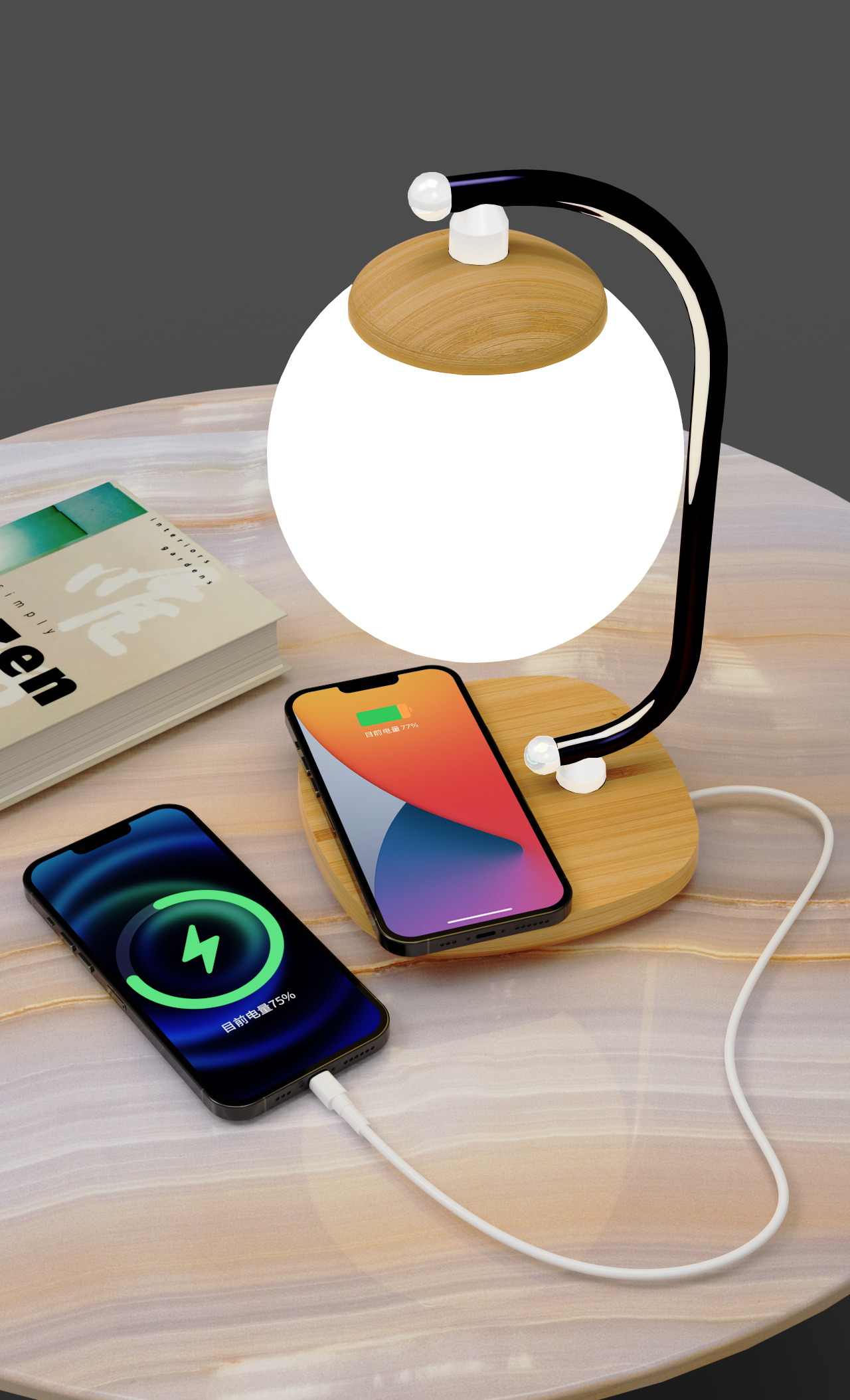 Moon Shape restaurant dining table lamp brass table lamp led night lights new modern led table lamp