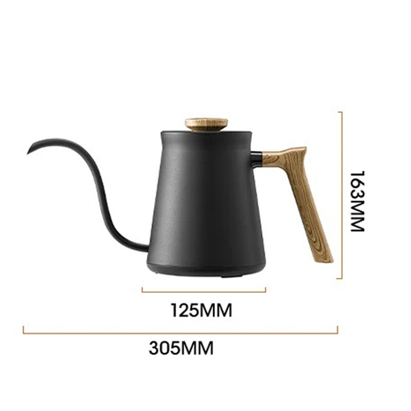 MOJAE 304 Stainless Steel Electric Gooseneck Coffee Pot Bio-fit Handle Goose Neck Coffee Kettle 600ml Pour Over Coffee Kettle