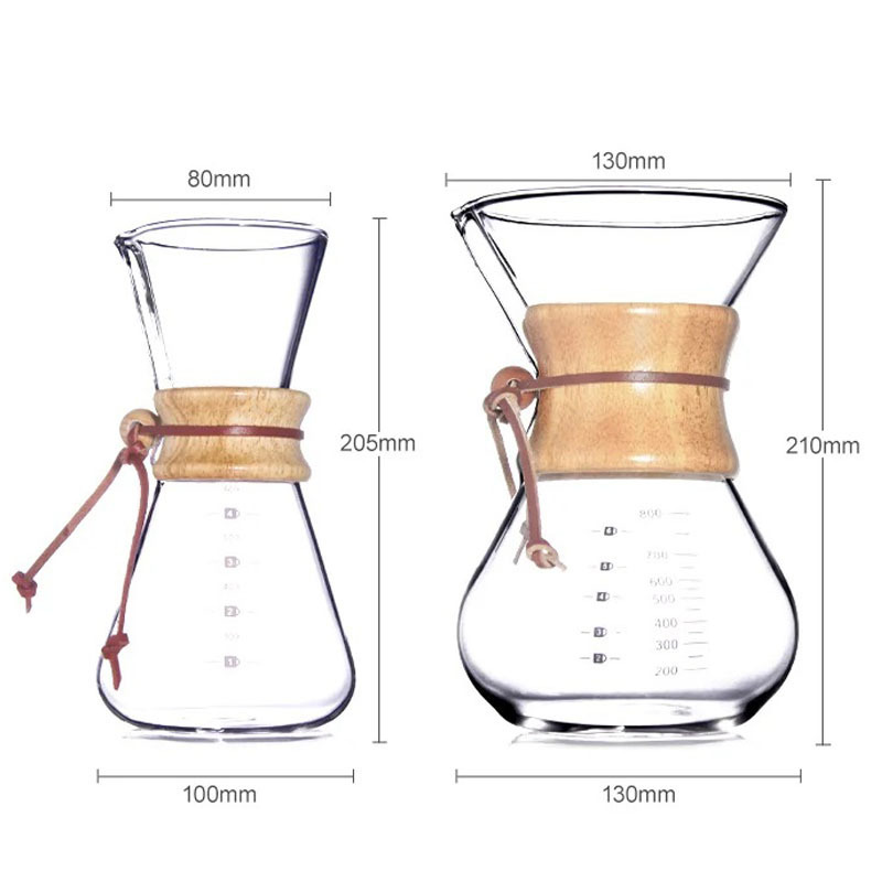 Glass Coffee Maker Large Manual Coffee Dripper Comfortable Portable Pour Over Coffee Maker Glass