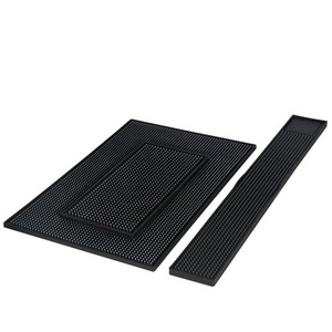 Bar Accessories Eco-friendly PVC Black Rubber Mat Service Mat For Coffee Maker