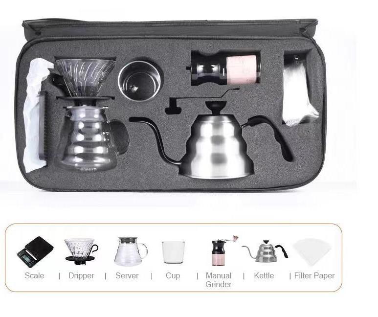 MOJAE Portable Pour Over Coffee Set Travel Set Drip Coffee Kit Barista Tools Espresso Coffee Maker Set