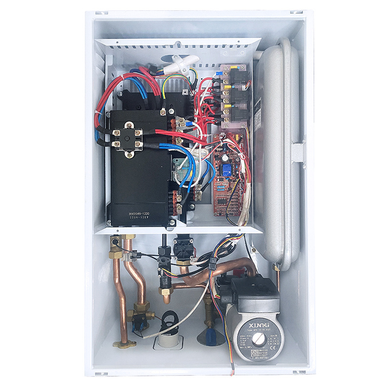 Low electric consumption 12KW electrical combi central heating boiler for domestic hot water and radiator