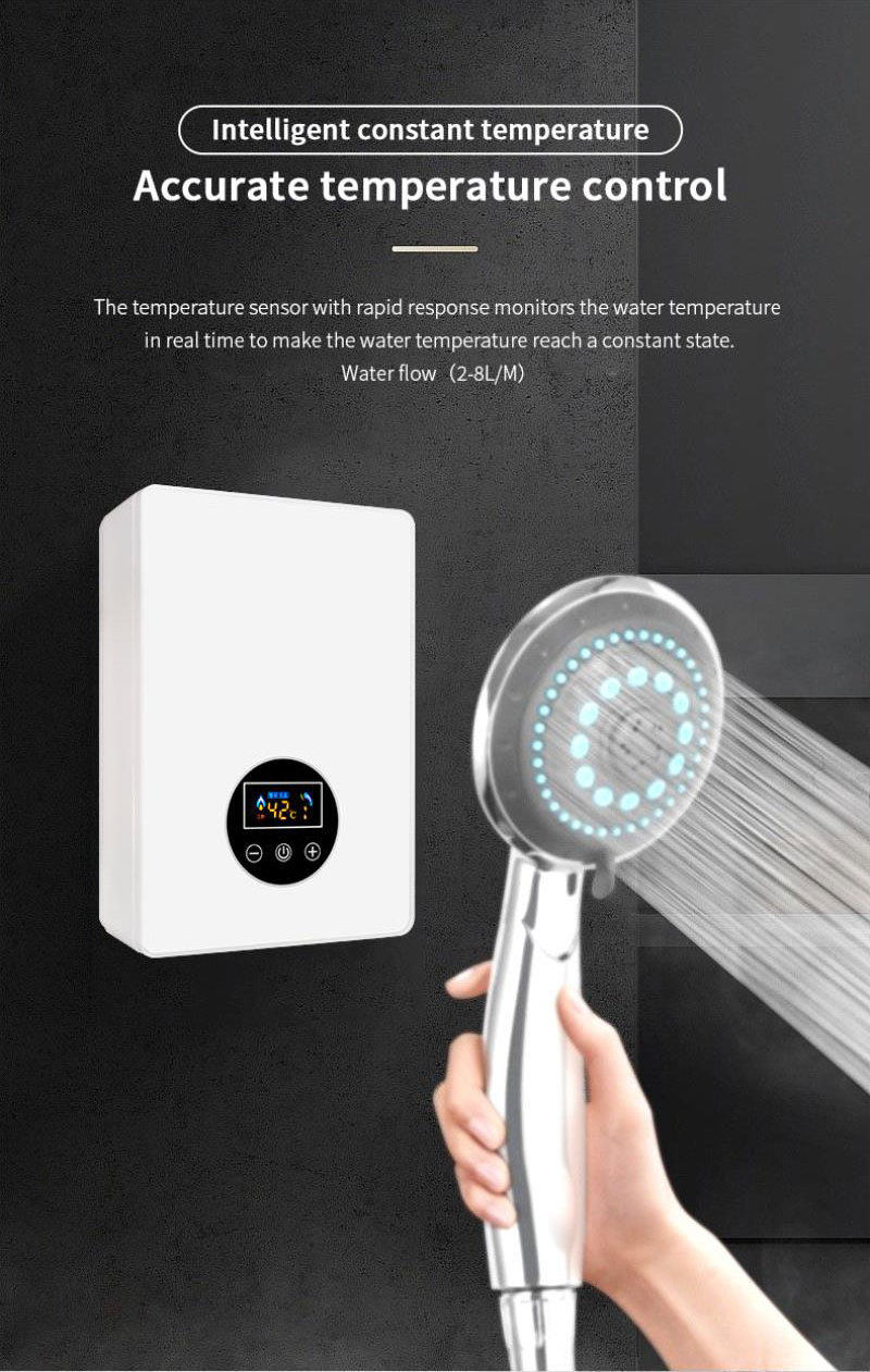 3-5kw New design smart instant electric tankless shower water heater with faucet