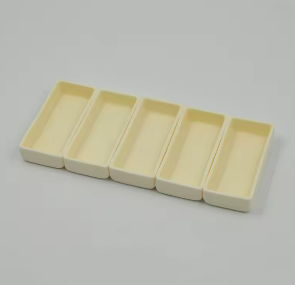 99% Al2O3 Alumina Combustion Boat with lid , rectangle alumina ceramic boats crucible