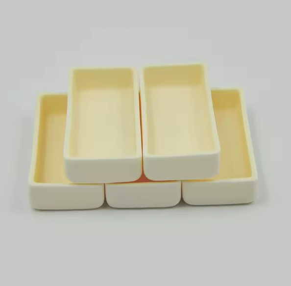 99% Al2O3 Alumina Combustion Boat with lid , rectangle alumina ceramic boats crucible