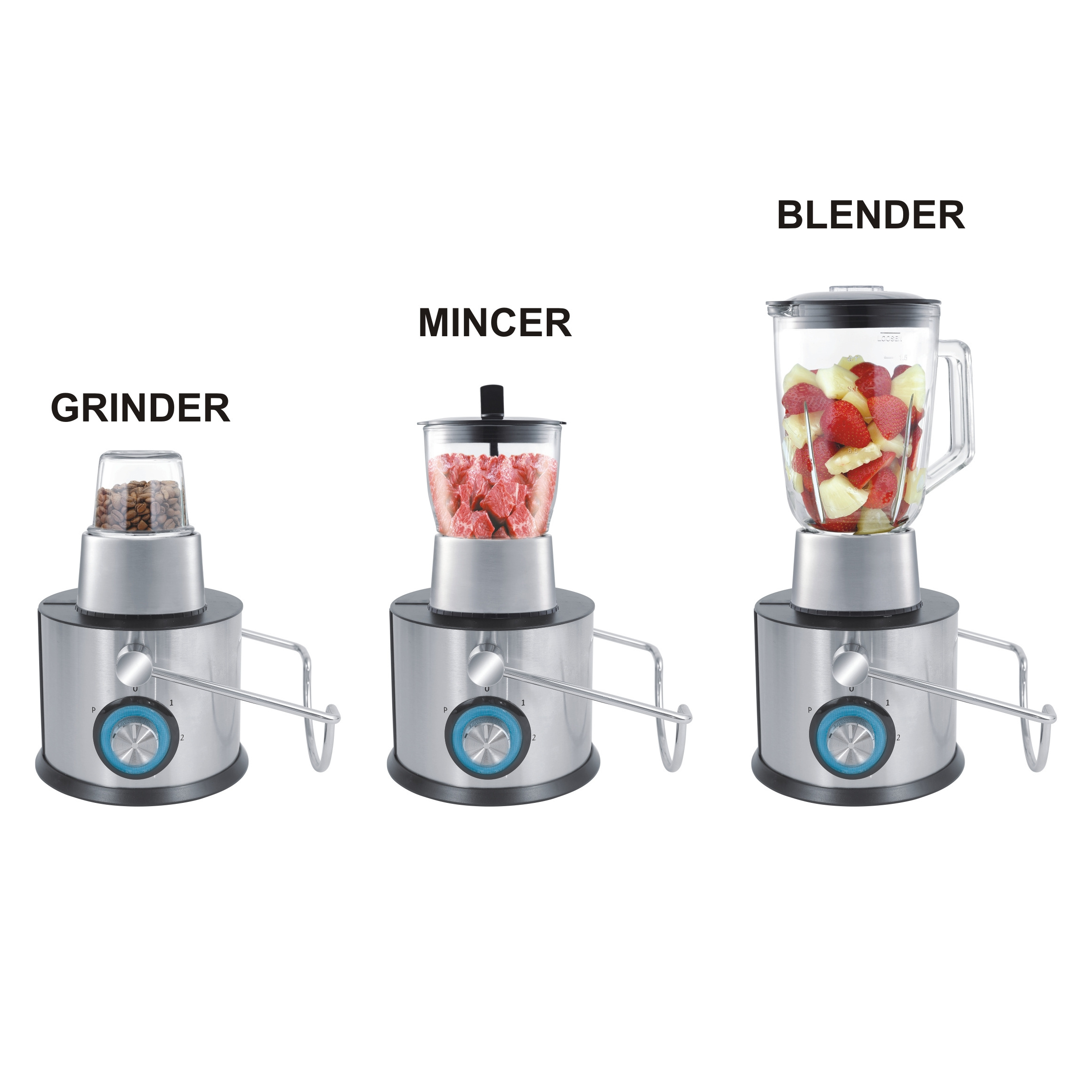 Powerful All in Function Powerful Stainless steel 1.5L Capacity Food Processor 800W For Household Use