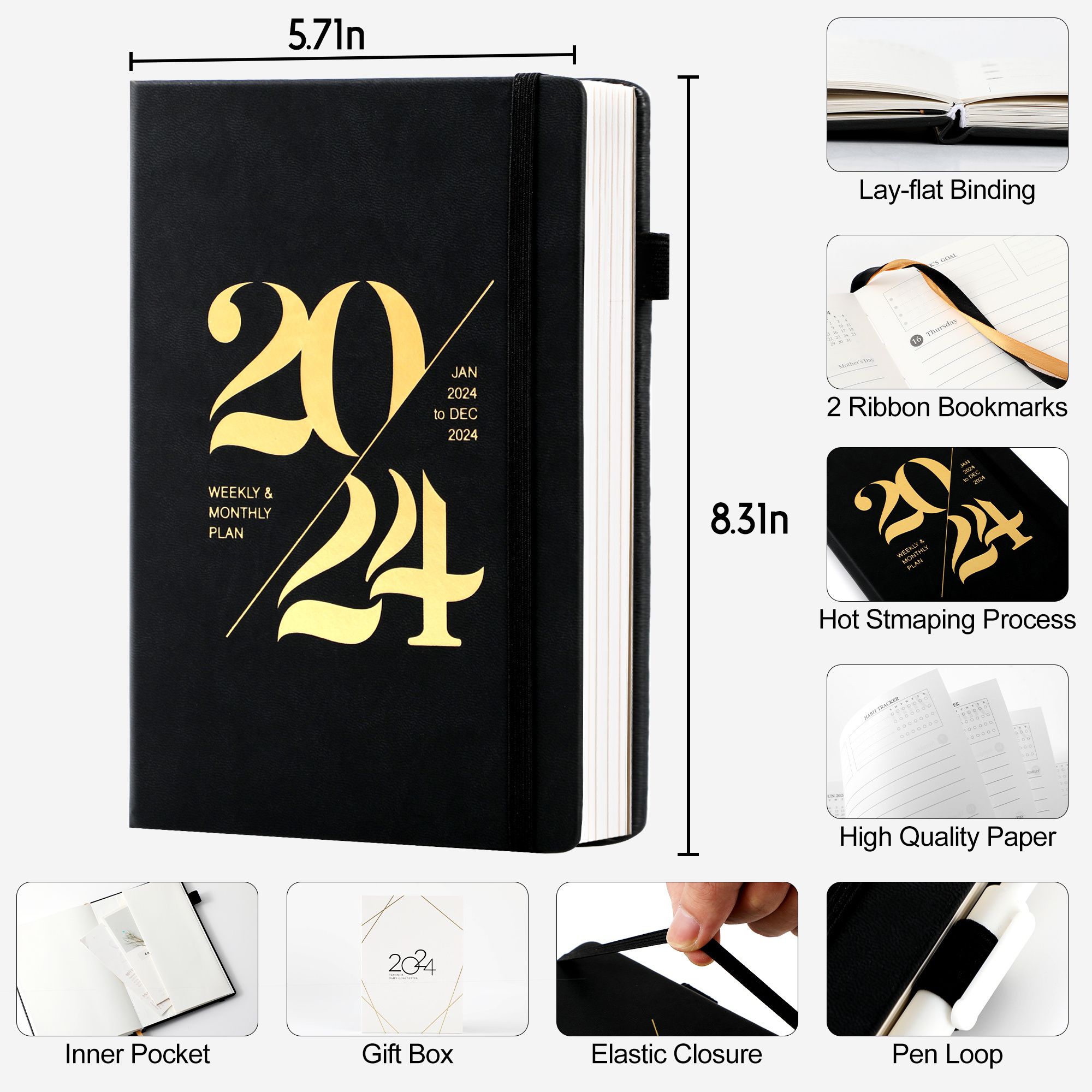 Custom 2025 planner habit tracker custom stationery A5 notebook  stationary gift sets journal manufacturers