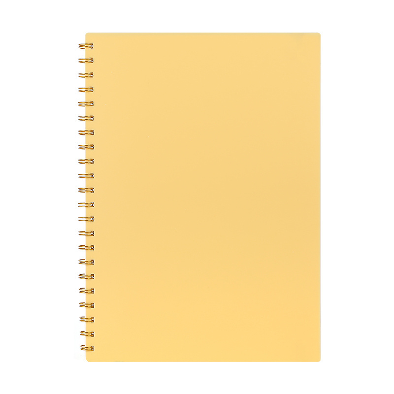 Waterproof cover spiral notebook custom exercise book dairy spiral binding yellow journal school notebooks for students