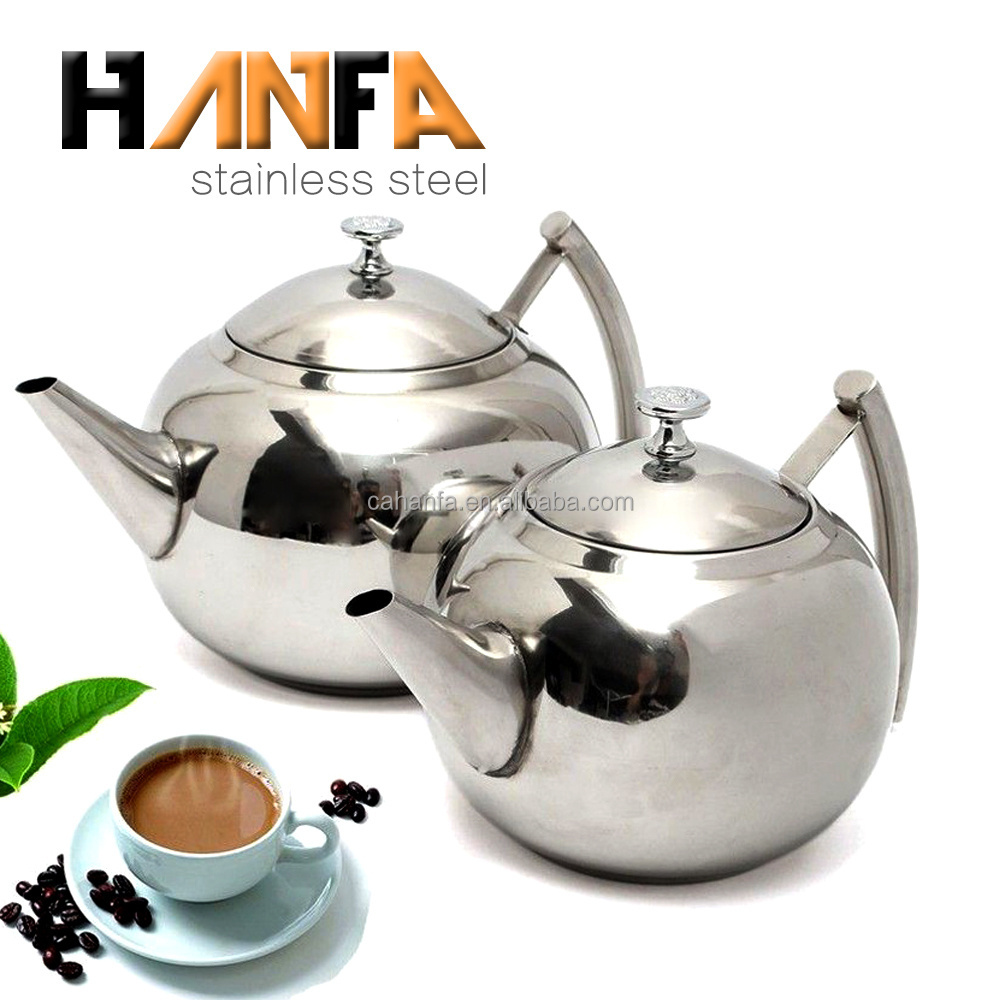 Newness Polished Stainless Steel Teapot with Lid Tea Kettle for Home Teapot with Tea Filter