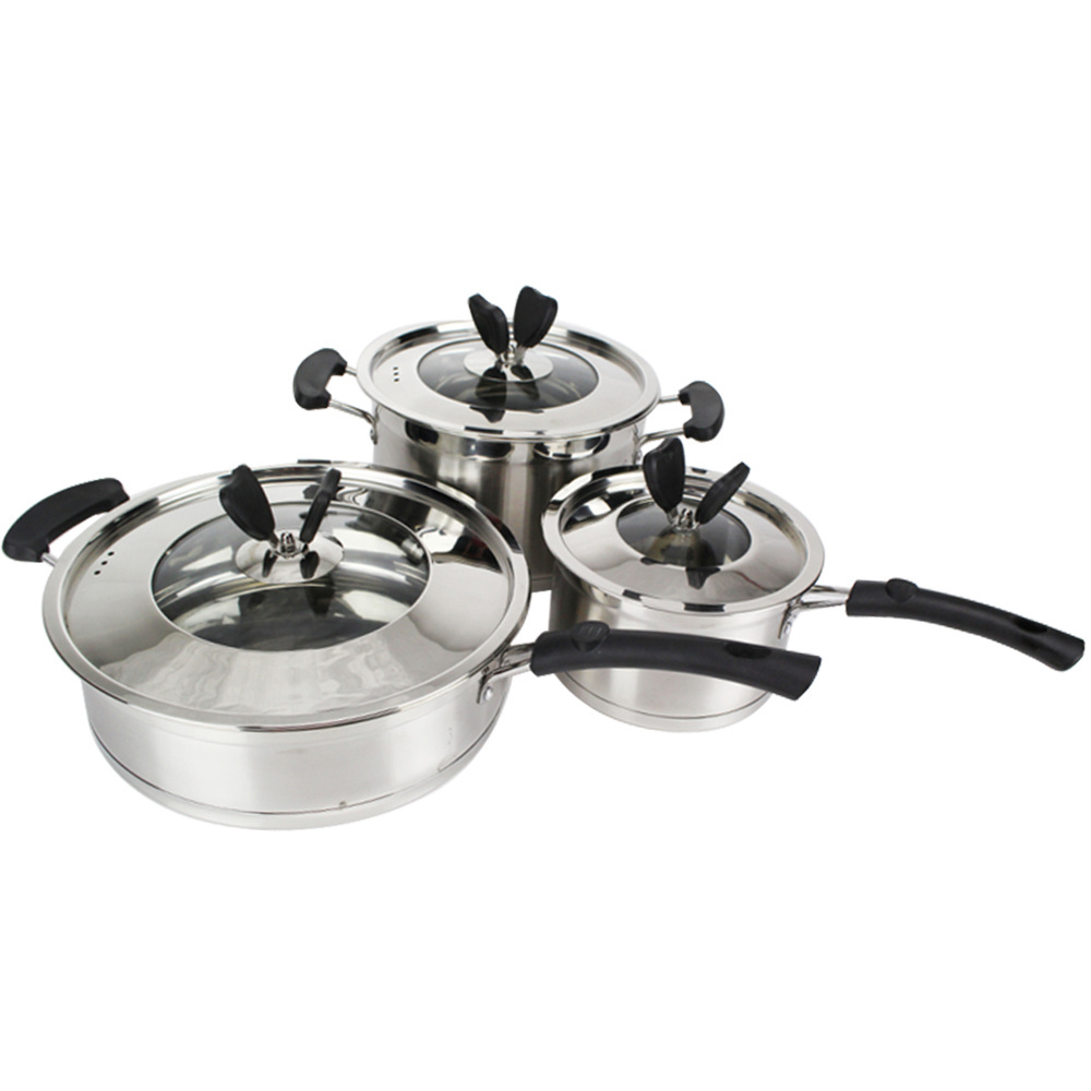 High quality kitchen cookware induction stainless steel super capsule bottom cookware