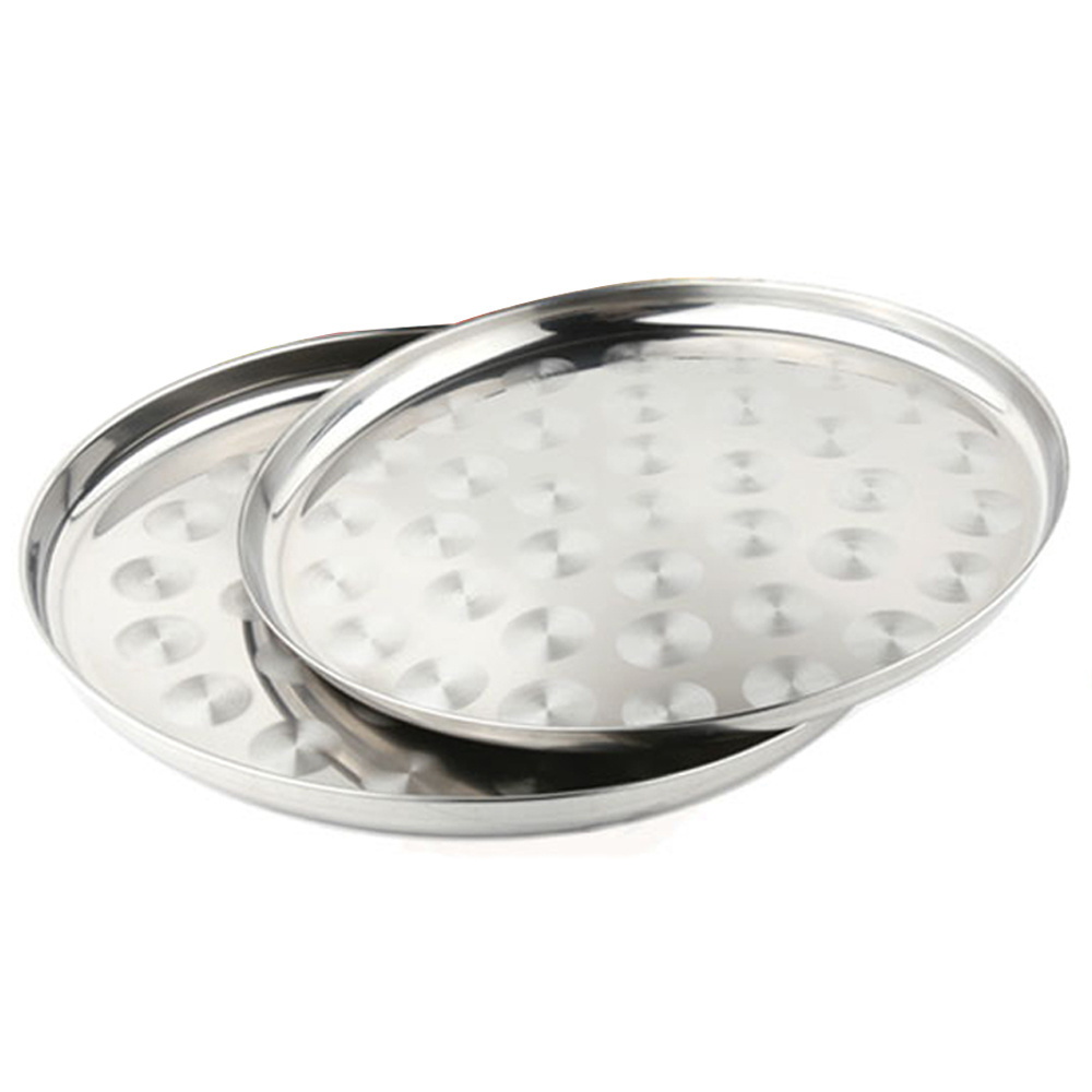 Multi sizes of Thai plate mirrored serving tray stainless steel round plate