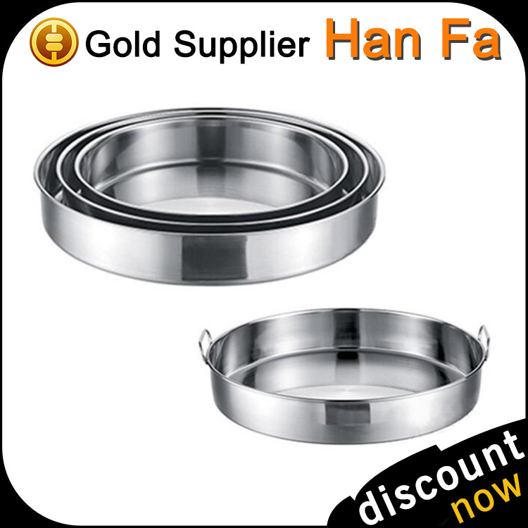 Multi sizes of Thai plate mirrored serving tray stainless steel round plate