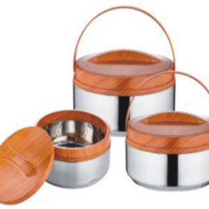 3pcs/4pcs/5pcs   stainless steel pot Wood grain insulation bucket