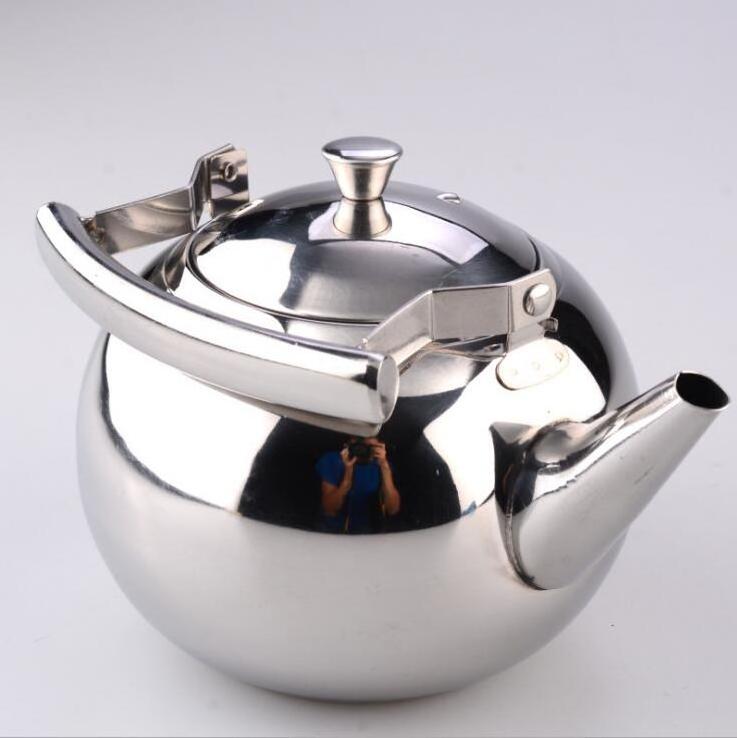 Factory price 1L and 1.5L Stainless Steel Water Tea Coffee Pot with Infuser Strainer Teapot