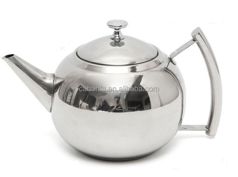 Newness Polished Stainless Steel Teapot with Lid Tea Kettle for Home Teapot with Tea Filter