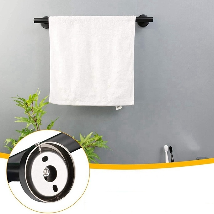 60cm 24 inches Single Towel Rail Bathroom Accessories Towel Bar Matte Black Stainless Steel Bath Towel Rack