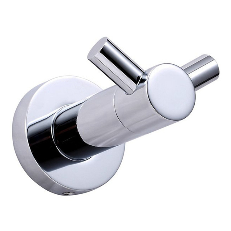 Heavy Duty Chrome Bath Towel Hook Double Prong Wall Robe Hook Coat Hanger for Bathroom 304 Stainless Steel Shining Clothes Hook