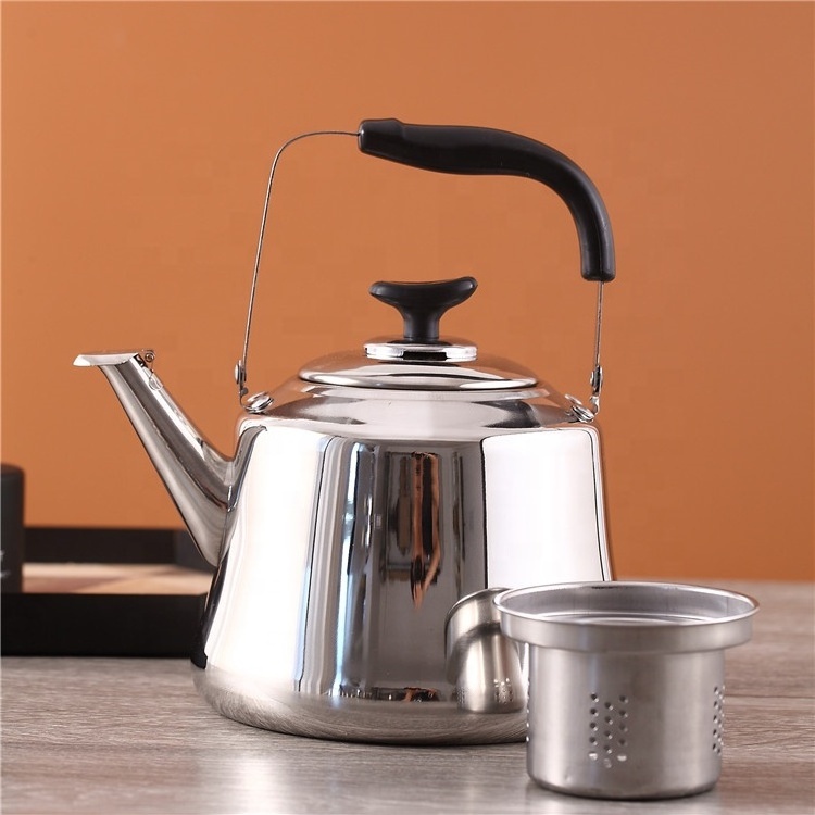 Tea Pot Water Kettle Hot Sale Stainless Steel Mirror Large Capacity 1.0-7.0 L with Filter Boiling Reminder Water Kettle