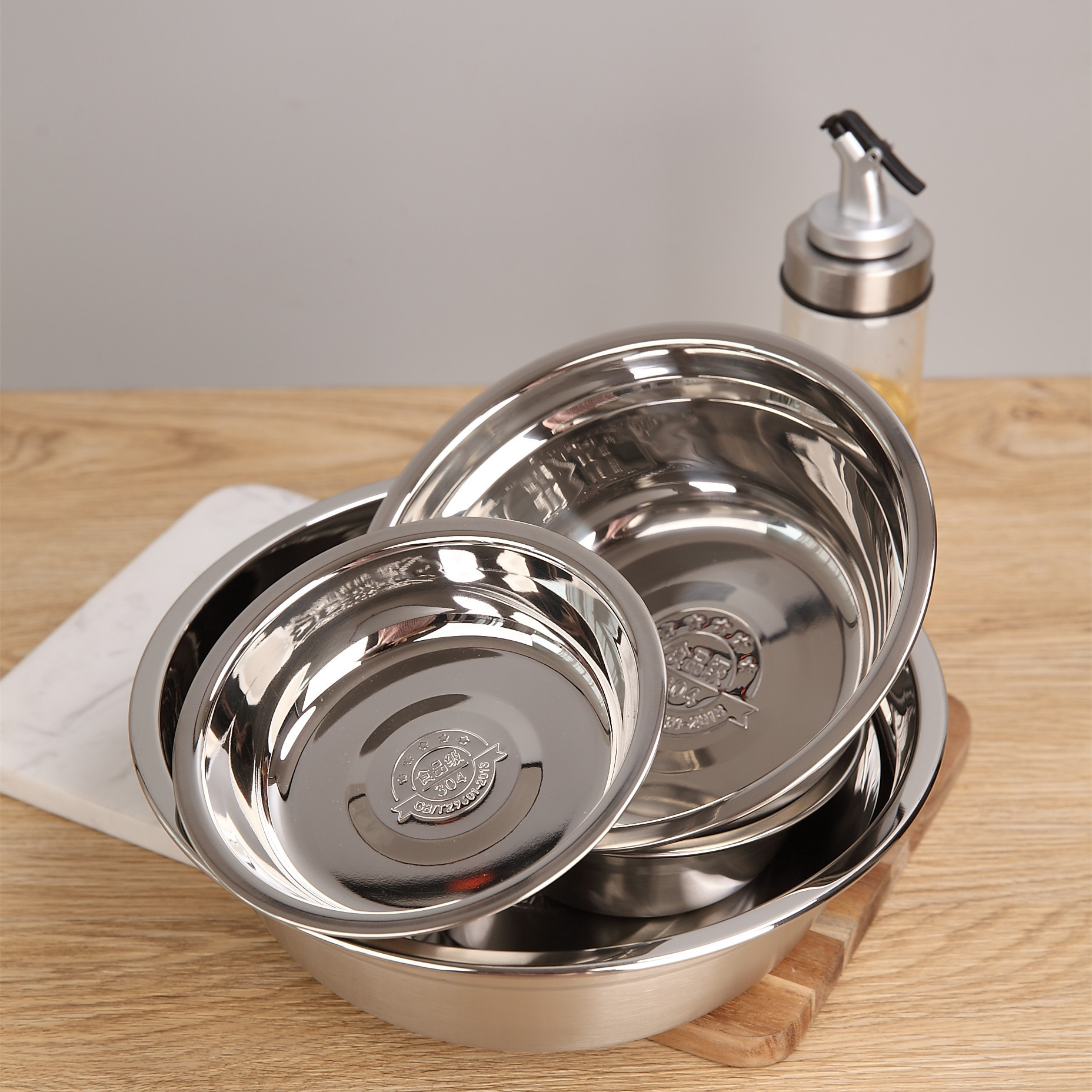 Hot Selling Wholesale Dough Bowl Korean Kitchen Commercial Eco Mixing Bowl Stainless Steel Metal Salad Bowl