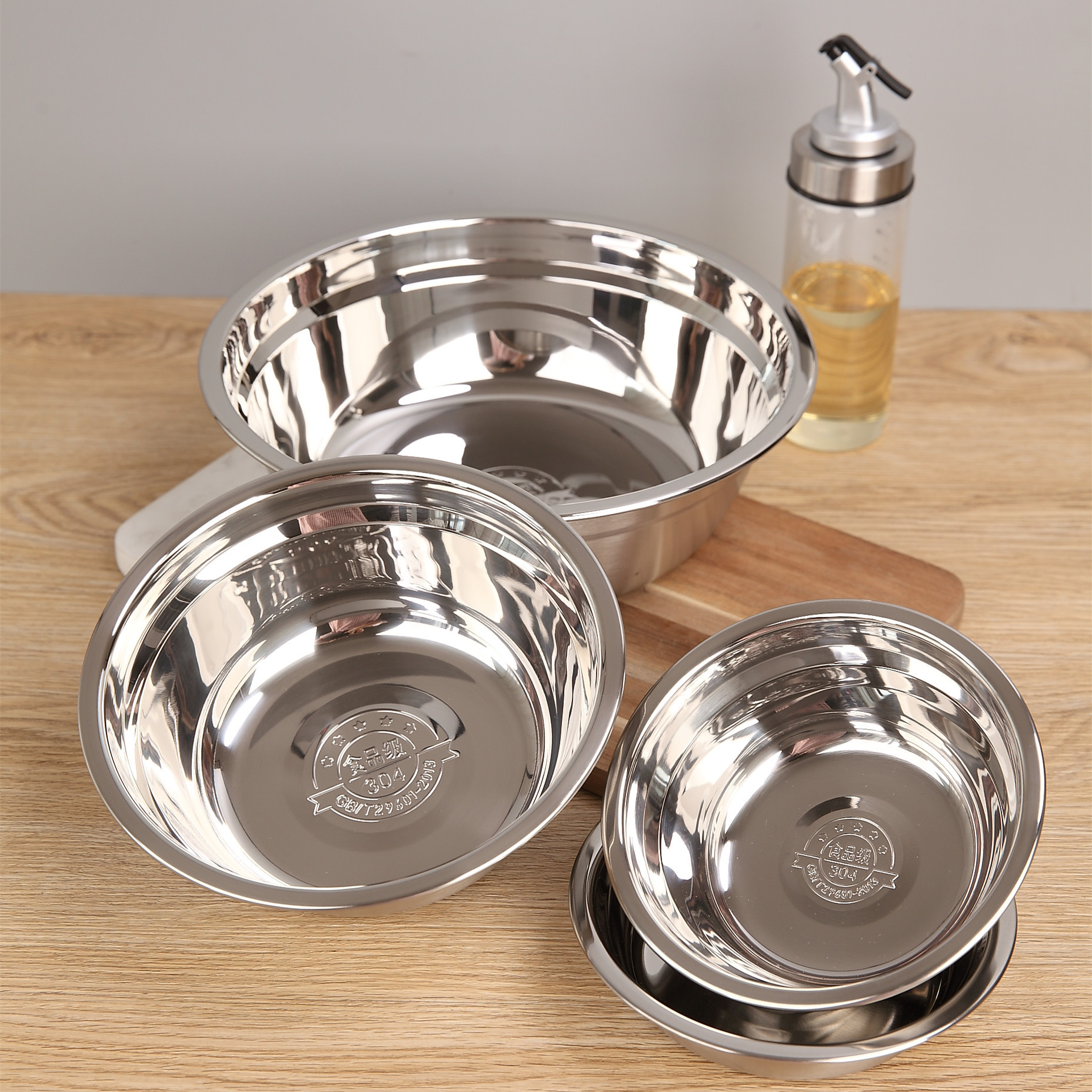 Hot Selling Wholesale Dough Bowl Korean Kitchen Commercial Eco Mixing Bowl Stainless Steel Metal Salad Bowl