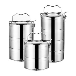 Factory school office lunch bento tiffin stainless steel 304 Anti-spill takeaway thermal food warmer container with handle