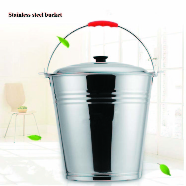 Stainless Steel201 Outdoor Water Round Pail Beer Bucket Beverage Bucket For Drink Party Stainless Steel Ice Beer Bucket with lid