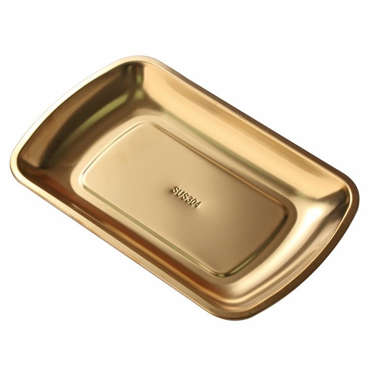 High Quality Stainless Steel 304 Square Plate Oven Trays Kitchen gold baking dishes & pans cooking tray serving tray