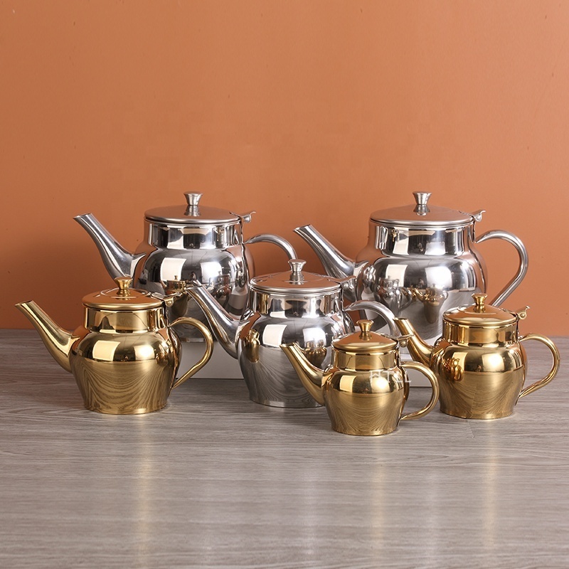 Best price of supplier stainless steel 201 Chinese tea pot oil kettle metal arabic kettle apple pot Wholesalers