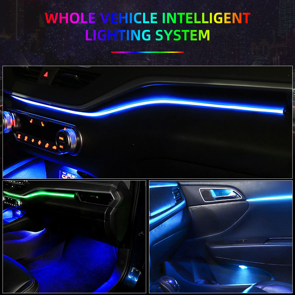 A80 18 IN 1 RGB Ambient Light For Car Interior Breathe Dashboard Door Decoration LED Strip Lights Neon App 12V Ambiance Lighting