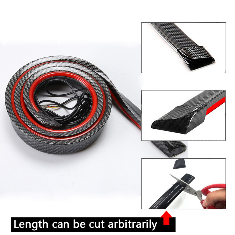 A80 120CM Auto Tail Wing Lips Led Warning Lights Universal Turn Signal Lamp Car Spoiler Rear Lights 12V